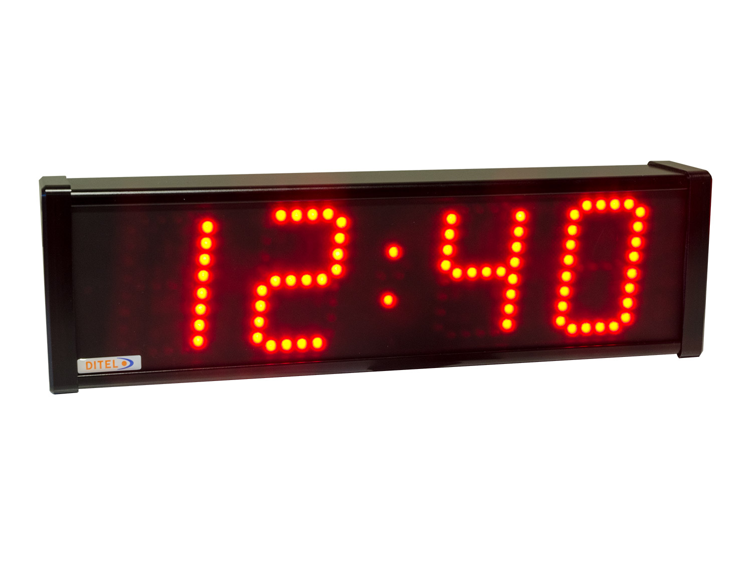Reloj, calendario, cronómetro y termómetro con altura de carácter 80mm